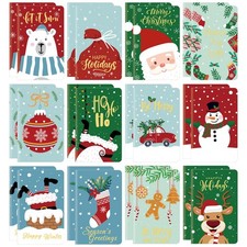Cholemy 24 Pcs Christmas Mini Notebooks Bulk Small 3.2 x 4.9 Inch, Dark picture