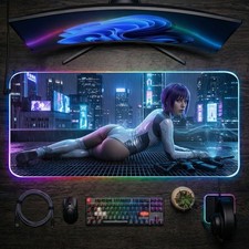 Motoko Kusanagi Mouse Pad, Ghost in the Shell LED RGB Desk Mat, Gift for Gamer picture