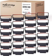 Cartridge Ribbon 24 Pack ERC30 Compatible Epson TM-U220 Black Red Printer M188B picture