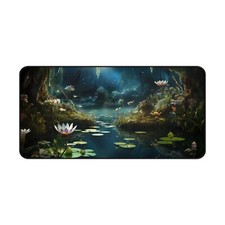 Floral Swamp Deskmat - Aesthetic, Realistic Mouse Pad. picture
