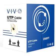 VIVO 250ft bulk Cat6 Ethernet Cable / Wire UTP Pull Box 250 ft Cat-6 White LAN picture
