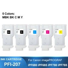 5*300ML PFI-207 Refillable Ink Cartridge With Chip For Canon iPF680 685 780 785  picture