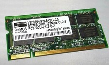 ProMos RAM Memory Module 512MB PC2700U CL2.5 DDR3-333MHz V826664G24SASG-C0  picture
