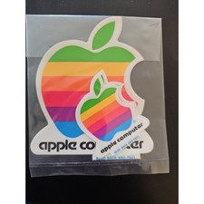 Apple Computer Rainbow Logo Sticker Set Vintage Retro Tech Decal Multi-Size Pack picture