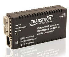 TRANSITION NETWORKS 10/100/1000BaseTX to 1000BaseLX Media Convertor - 1 x RJ-45 picture