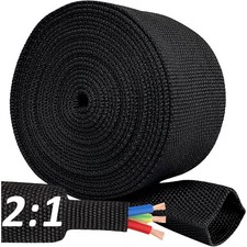 20 FT 3/8 inch 2:1 Heat Shrinkable Braided Sleeving Heat Shrink Sleeve Abrasi... picture