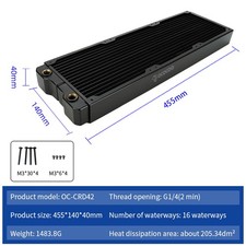 280mm/420MM Radiator copper Heat Sink Black Computer Water Cooling Systems DIY picture