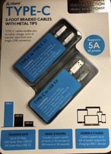 New In Package Atomi Type-C 3-foot Braided Cables with Metal Tips 2 pack picture