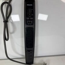 Philips Surge Protector Power Strip 8 Outlet RJ11 Protection Black Corded picture