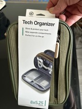 U Brands Tech Organizer Unisex OS green New Corduroy 9-Compartment Travel Case picture