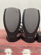 Harmon Kardon HK206 90 Hz 3 Watt 3.5 Stereo Computer Speakers W/ Power Supply picture
