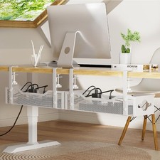 2 Pack Under Desk Cable Management Tray, No Drill Cable Organizer With Clamp  picture