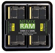 (NEW) 32GB NEMIX MS21300-628 2x16GB PC4 21300/DDR4 2666 MHz NON ECC SODIMM RAM picture