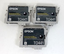 (3) EPSON T0441 Black Color Used EMPTY Genuine Original Ink Cartridges picture