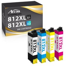 4PK 812XL T812XL Ink Cartridge For Epson WorkForce WF-7840 WF7820 7310 EC-C7000 picture