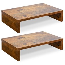 TEAMIX Monitor Riser - 2 Pack, Rustic Brown Wood Adjustable 2 Packs,  picture