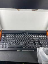 RK ROYAL KLUDGE S108 Retro Typewriter Gaming Keyboard, RGB Blue Switch, Black picture
