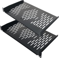 RIVECO 2PCS 1U Rack Shelves, 19” Cabinet Mount 1 U Tray 10 Inches, Black  picture
