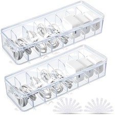 Compact Cable Storage Boxes with Adjustable Dividers picture