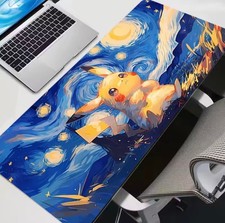 Pikachu Mouse Pad Starry Night Pokemon Gaming + PC Desk Van Gogh Pikachu Mat picture