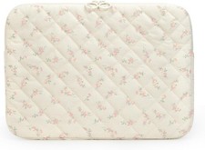 Puffy Laptop Sleeve 13 Inch Cute Quilted Laptop Protective Case Padded Floral picture
