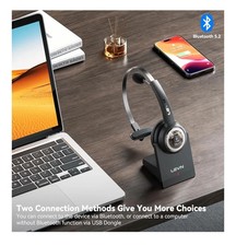 LEVN LE-HS010 Bluetooth 5.2 Wireless Headset USB Dongle Noise-Cancel Mic picture