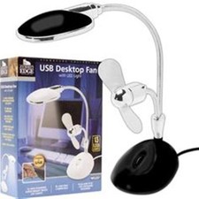 USB DESKTOP FAN LAMP with LED Light for PC and MAC - NEW IN BOX  picture