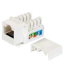 10/25/1000 Lot CAT6 Keystone Jack White Ethernet 110 Punch Down 8P8P RJ45 Cat6 picture