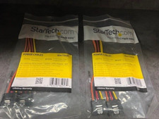 2 Pack of StarTech PYO2LSATA 6in Latching SATA Power Y Splitter Cable Adapters picture