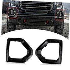 1 Pair Front Fog Light Bezel Cover Exterior Trim Replacement Compatible Black picture