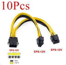 10Pcs CPU 8 Pin Female to Dual 8 Pin Male EPS 12V Motherboard Power Supply Cable picture