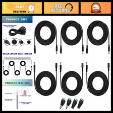 10FT 12V DC Power Extension Cable 6PCS with Male/Female Connectors, 5.5mm x 2.1m picture