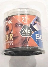 NEW TDK 50 Pack 21 MIN Data CD-R 185 MB 24x Compatible Writable Surface SEALED picture
