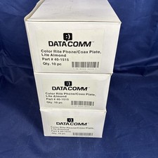 DataComm 40-1515 Color Rite Combination Phone Coax Plate Lite Almond (Lot of 30) picture