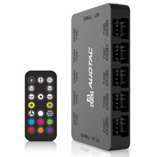 10 Port ARGB PWM Fan Hub With Remote Control 5V 3Pin And 12V 4Pin Magnetic Black picture
