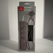Globe Electric Designer Series 6-foot 3-Outlet 2-USB Surge Protector Power Strip picture