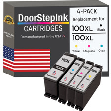 DoorStepInk Compatible Ink Cartridges for Lexmark 100XL Black, CMY-USA picture