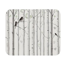 Birch Tree Woodland Birds Mouse Pad | Forest Trees Desk Mat picture