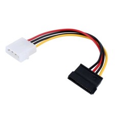 New 6-Inch Molex 4-Pin Male To SATA 15-Pin Female Power Adapter Cable picture