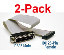 2-Pack DB25 Male to IDC 26-Pin Female Parallel Port Motherboard Header Cable 18