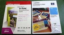 HP Premium Presentation Paper Matt 150ct & Office Depot Tri-Fold Gloss 100ct NEW picture