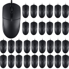 SUNYIWJIE 60 PCS Black Wired USB Computer Mouse Bulk - 1000 DPI 3 Button Cord... picture