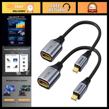 8K Mini DisplayPort to DisplayPort Adapter - 32.4Gbps 8K@60Hz Converter, 2 Pack picture