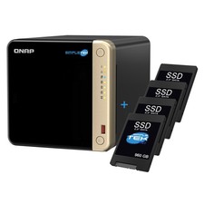 QNAP TS-464 4-Bay NAS 4x SSD 960GB 2x 2.5GbE LAN M.2 Black picture
