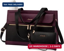 Laptop Bag for Women 15.6 Inch Tote Work Professional Leather Computer Briefcase picture