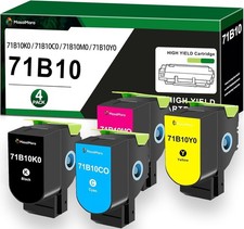 71B10 Toner Cartridges 4 Pack for Lexmark CS317 CS417 CS517 CX317 CX417 picture