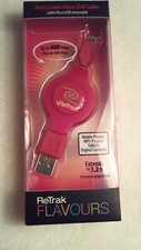 RETRAK FLAVOURS Retractable Micro USB Cable Red Extends to 3.2 Feet Digital New picture
