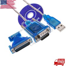 For USB 2.0 To RS232 COM Port 9 Pin Serial DB25 DB9 Adapter Cable Converter USA picture