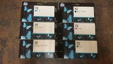 New Genuine OEM Factory Sealed HP 72 Set of 6 Inkjet Cartridges 130ml 2021-2024 picture