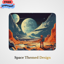 Space Themed Design, Vibrant Color for Gaming Cloth Mouse Pad Lapto picture